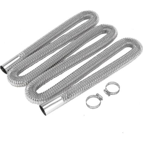 Tuyau d'échappement pour chauffage de stationnement de voiture Va-200cm avec 2 colliers de serrage, compatible avec les chauffages diesel et les réservoirs de carburant.