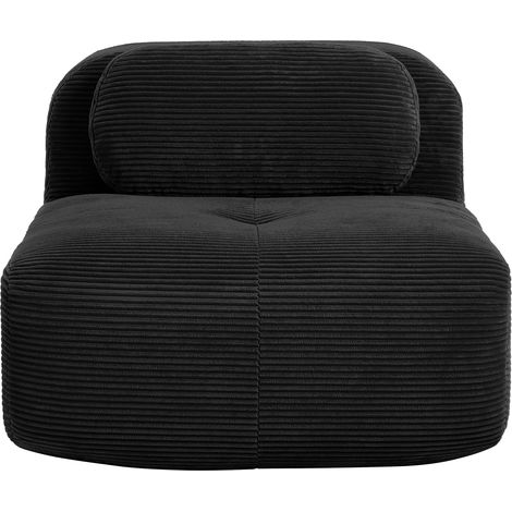 Canapé modulable sans accoudoirs - Velours côtelé - Noir - Design modulaire - Sans accoudoirs - Livré sans montage (1/5)