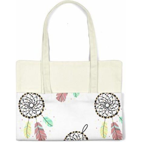 Sac shopping tote bag en coton Bonamaison 48 x 55 cm - anses longues épaule réutilisable (1/4)