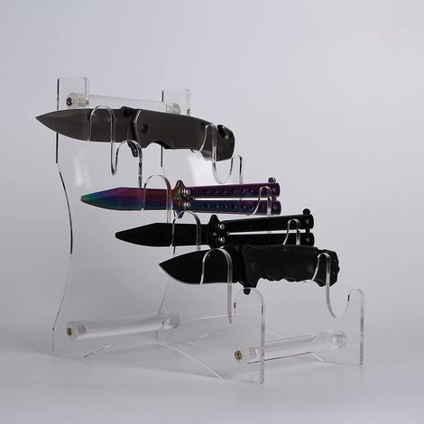 Support à couteaux, porte-couteaux, support de présentation de couteaux, figurine de couteau, objet de collection, support de présentation de couteaux, couteau de table pour (transparent, à l'exclusio (1/5)