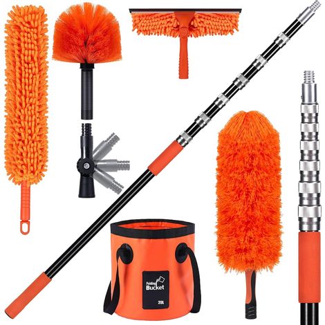 Telescopic Duster 6 m, Handle, Wolf Head and Spider Cloth Broom (1/5)