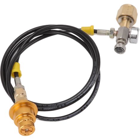 Kit de tuyau adaptateur pour machine à soda, tuyau noir de 1,5 m avec adaptateur mâle doré et manomètre W21.8 14 pour DUO, Terra et Art (1/5)
