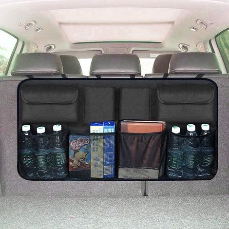 Sacs de rangement en cuir pour coffre de voiture, sacs de rangement pour dossier de siège de SUV, sacs de rangement pour banquette arrière, rangements suspendus pour voiture (1/4)