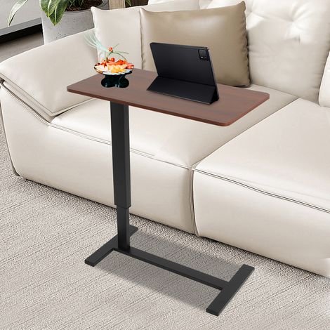 Höhenverstellbarer Beistelltisch, klappbarer Nachttisch, Pflegetisch Laptoptisch mit Rädern für Wohnzimmer Schlafzimmer