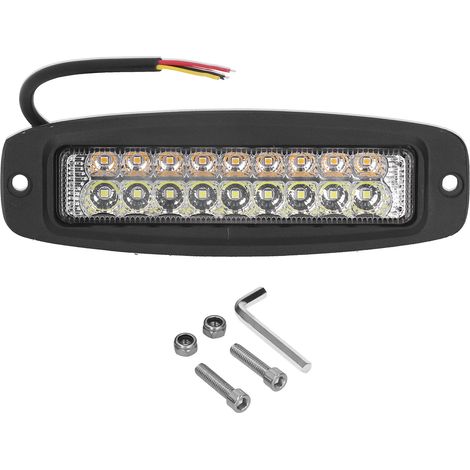 Feu LED étanche 18W pour Jeep SUV camion - 2800lm, lumière jaune/blanche, IP67 (1/5)