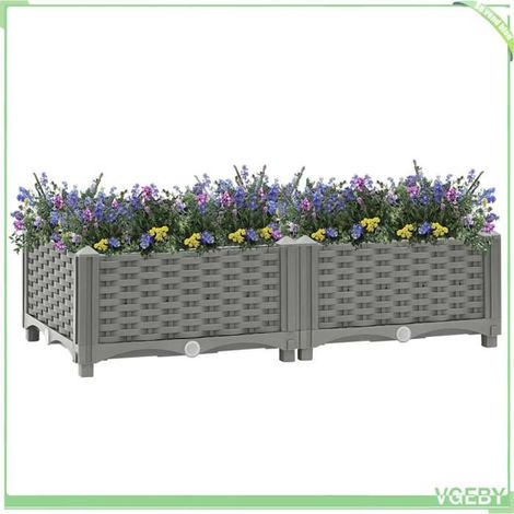Lit surélevé - FAFEICY - 153290 - 80x40x23 cm - Gris clair - Aspect rotin (1/5)