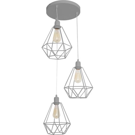 Helam KARO Plafonnier Suspendu Cluster Gris 32cm