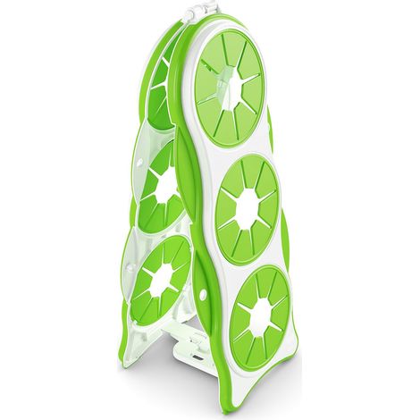 Casier pour 3 Bouteilles - Plastique Vert Pomme/Blanc - 15,5 x 15 x 37,5 cm (1/5)