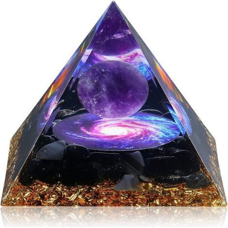 Irovami Pyramide énergie orgonique violette – cristal anti-stress, guérison, équilibrage chakras (1/5)