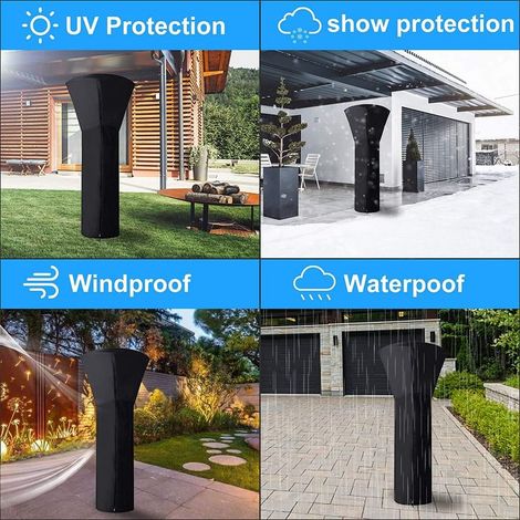 Couverture de Chauffe-Patio, Housse pour Parasol Chauffant en 210D Oxford Imperméable, Bache de Protection pour Chauffage de Terrasse Extérieur Anti-Poussière/Vent (226x85x48cm)-Fei Yu (1/4)