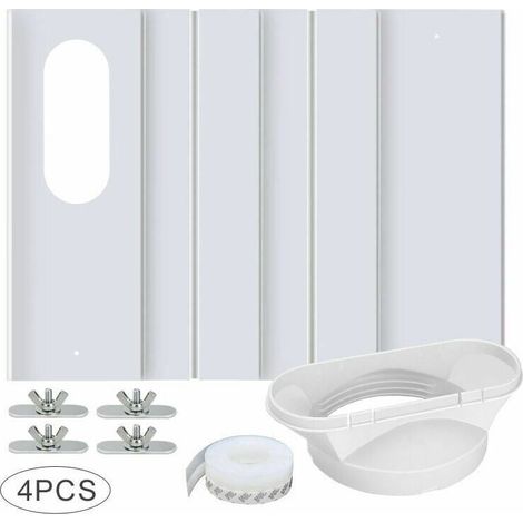 Set di 4 piastre regolabili per kit finestra, utilizzate per il montaggio di condizionatori con tubo di scarico da 13 cm di diametro.