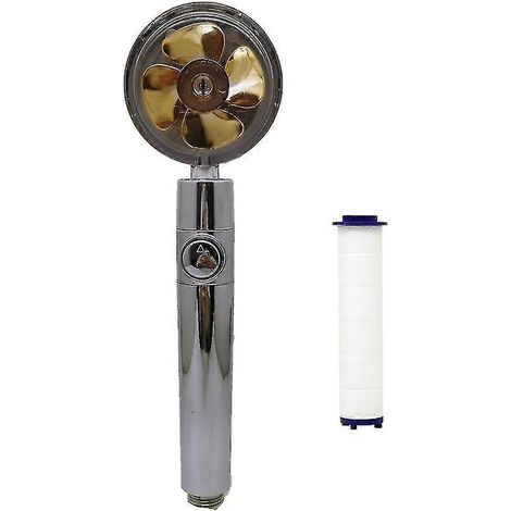 Leistungsstarker Hochdruck-Duschkopf, 360° drehbar, wassersparende Handbrause-Bright Gold