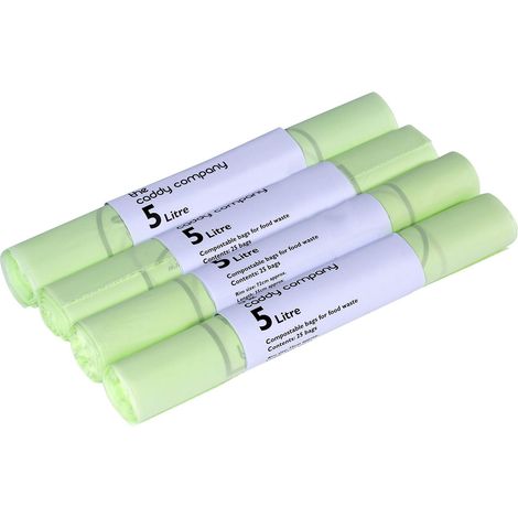 The Caddy Company 5 Litri (5L) Sacchetti compostabili per rifiuti Caddy, 100 Sacchetti