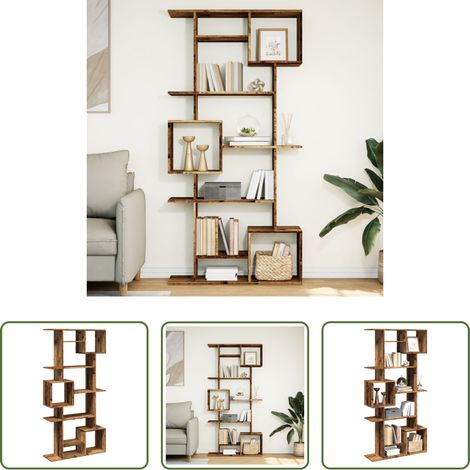 Holzwerkstoff - Bücherregal Altholz-Optik 92x29x188 cm Holzwerkstoff (1/5)