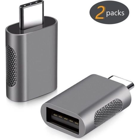 Adaptateur USB C vers USB OTG, adaptateur USB 3 vers 3.0, compatible avec MacBook, Microsoft Surface Go et appareils (2 pcs) (1/4)