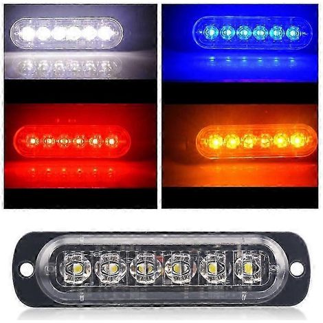Barre lumineuse à 6 LED, phares de travail, feux de brouillard et de route, faisceau concentré 12 V, pour véhicules tout-terrain, SUV, 4x4, voitures, bateaux, camions, quads, style automobile (1/4)