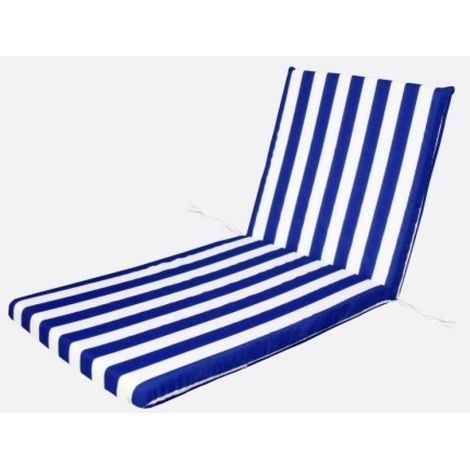 Cojin Tumbona Monoblock 120X50X5Cm Blanco/Azul Teplas