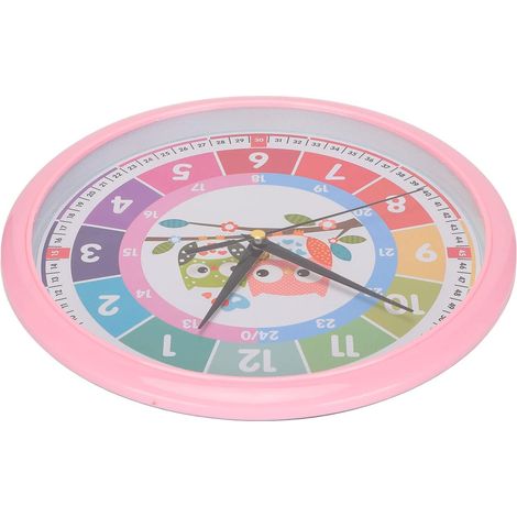 Cartoon Wall Clock, Colorful Educational Time Learning Clock for Children's Room, Classroom with Silent Movement, 10.2 Inches (1/5)