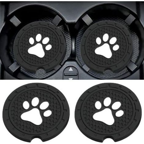 2 Pièces Support de Tasse en Forme de Patte de Chat pour Voiture, Support Universel Anti-Dérapant pour Tasse de Café, Accessoire Voiture Intérieur pour Femmes (Noir) (1/5)