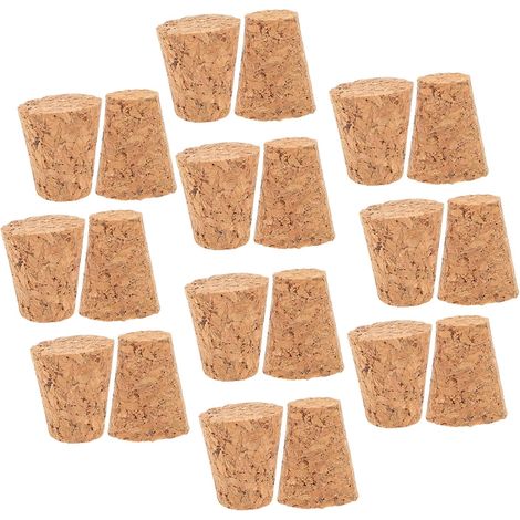 20 bouchons liège - bois, coniques pour bouteille et carafe (1/5)