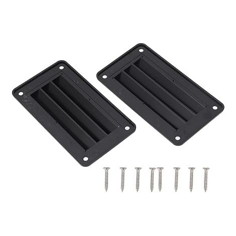 RV Vent Louver 2 Pieces Ventilation Louver Bathroom Office Ventilation Grille Louver for Boat Yacht Home Black (1/5)