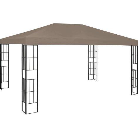 Tonnelle de Jardin Tente de réception - Rapide à Installer 4x3 m Taupe BV157675 - BonneVie (1/5)