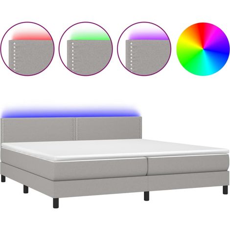 Maison Exclusive - Sommier à lattes de lit matelas LED Gris clair 200x200 cm Tissu (1/5)