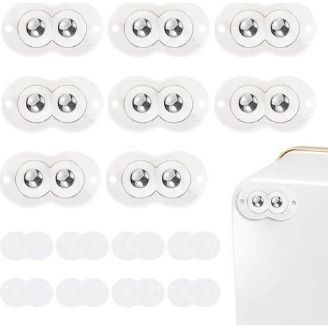 (Couleur:Blanc)Roulette Auto-Adhésive 8 Pièces Mini Roulettes en Plastique pour Meubles Rotation à 360 Degrés Blanc Roulettes de Meubles (1/5)