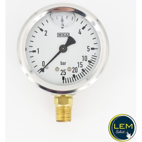 Manomètre isométrique à bain de glycérine 0 - 5/25 - M 1/4" (1/4)