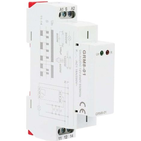 Relais d'Impulsion Électronique GRM8-01, Relais Verrouilleur/Mémoire, AC/DC 12-240V (1/4)