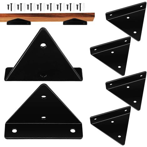 Soporte para estante flotante de 6 piezas, soporte para estante de pared oculto, soporte de metal (1/5)