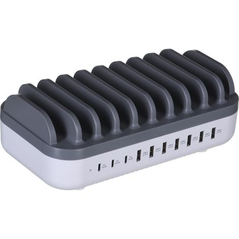 MANHATTAN 10-Port USB-Ladestation 120W weiß/grau (180856) (1/5)