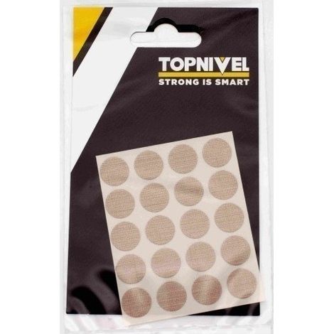 Tapon Cubretornillo Adhesivo 13Mm Textil Beige Nivel 20 Pz
