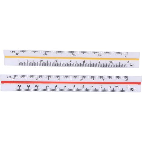 2-teiliges Architekturlineal-Set aus Kunststoff, kleiner Maßstab, Taschenformat, Mini, 12,5 cm, für Ingenieure, Architekten und Ingenieure (1/5)