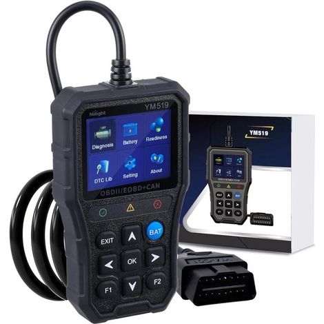Escáner OBD2 YM519 con pantalla grande de 2.8"，Herramienta de diagnóstico de computadora automotriz mejorada，Prueba de emisiones (1/5)