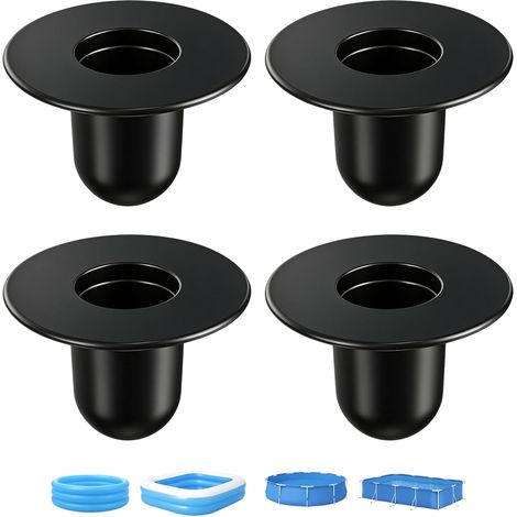 4 Bouchons de Piscine Noirs, Bouchons D’Obturation pour Pompe de Filtration de Piscine, Bouchons en Caoutchouc pour Étanchéifier Les Raccords de Pompe, Universels pour Piscines Hors Sol (1/5)