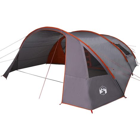 vidaXL Tienda túnel para 6 personas 6 persona Gris y naranja (1/2)