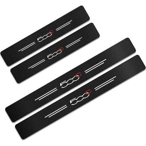 (Pour 500C Type 2) Protections de seuil de porte autocollantes pour Fiat 500,500C (2012),500X,500L et Abarth 695 - Accessoires en fibre de carbone pour seuils de porte (1/3)