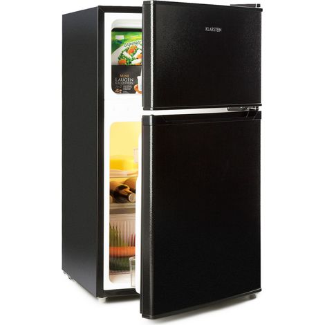 Klarstein Big Daddy - Kühlschrank mit Gefrierfach, Kühl Gefrierkombination, fridge leise, LED, 87-Liter: Kühlschrank mit 61-L und Gefrierschrank 26 L, schwarz (1/5)