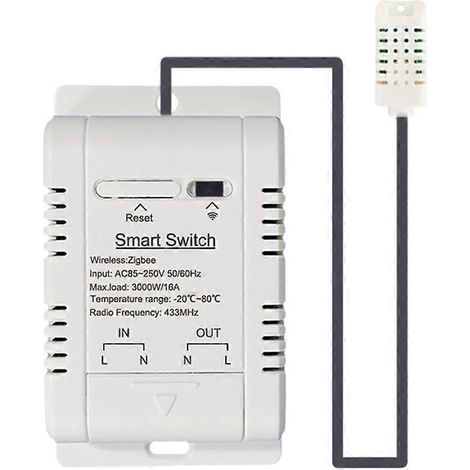Tuya Zigbee 16A Drahtloser Smart-Thermostat mit 1m Temperatur- und Feuchtigkeitssensor und Sprachsteuerung. (1/5)