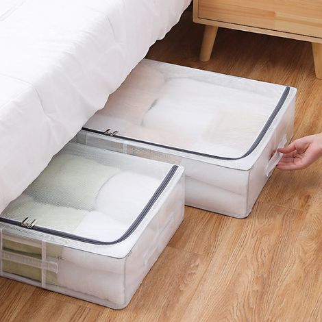 Aufbewahrungstasche für unter dem Bett (nicht gewebt) – Aufbewahrungsbox für Bettdecken, Decken und Kleidung – Faltbarer Organizer – Kleiderbehälter (1/3)