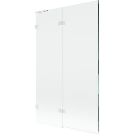 Mexen Lunar L paroi de baignoire 2 volets gauche 110 x 150 cm, transparent, blanc - 897L-110-100-20-00-L (1/5)