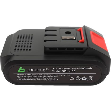 Batterie Rechargeable au Lithium pour Sécateur Électrique, Batterie 21V 2000mAh (1/5)