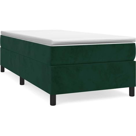 Maison Exclusive - Giroletto a Molle con Materasso Verde Scuro 90x200 cm Velluto (1/5)