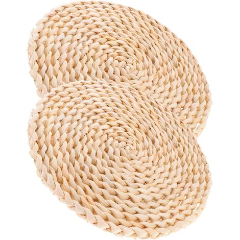 Lot de 2 dessous de plat en maïs, 20 cm, ronds, naturel (1/5)