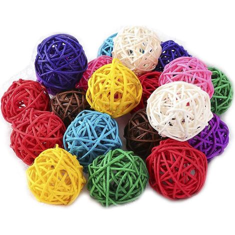 Boules de rotin pour jardin, compatibles avec la décoration, lot de 10, couleurs assorties (1/5)