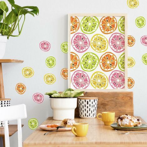 Stickers Muraux zeste et bâtons d'agrumes Jane Dixon (1/5)