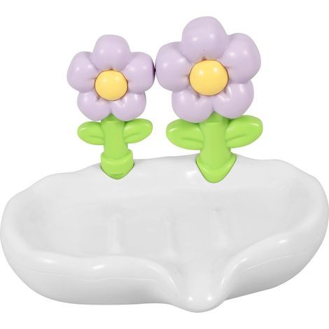 Support De Salle De Bain - Drainage De Vaisselle en Marbre Support Décoratif pour Fleurs Matériau Abs Robuste (1/5)