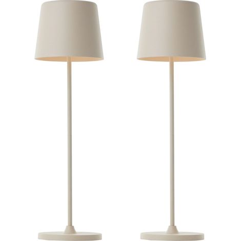 Lampe de table LED sans fil BRILLIANT Kaami, 2 W, 310 lm, 3000 K, beige, lot de 2