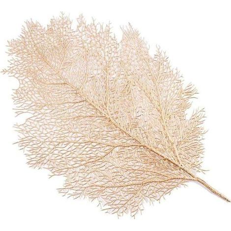 Sottobicchieri placcati in oro con motivo a rami di corallo, resistenti al calore, ideali per cucine, case, ristoranti e tavoli da pranzo. (1/5)
